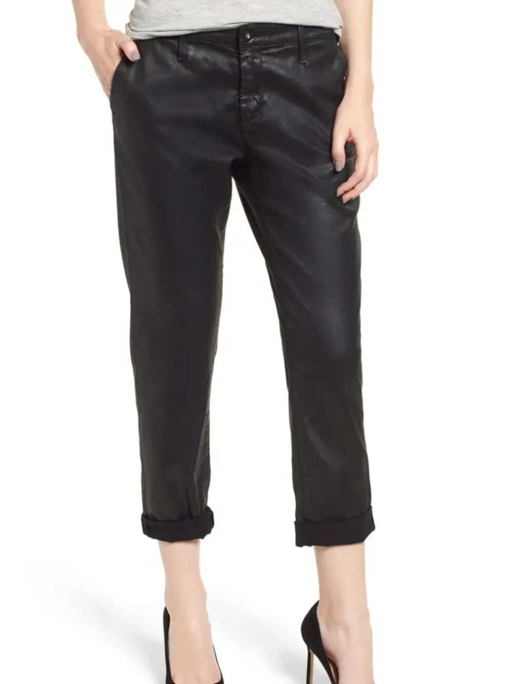 AG Jeans Caden Crop Twill Trousers – Leatherette Light – Size 26 – NWT